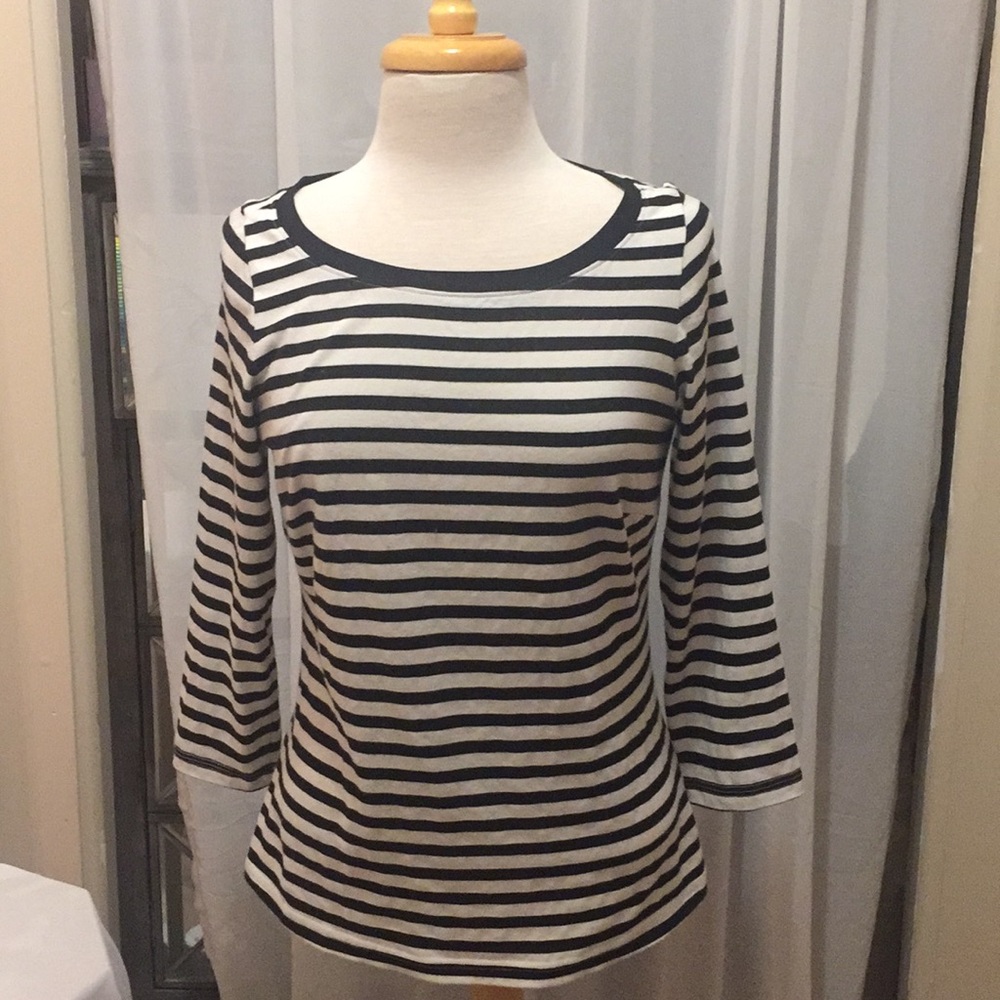 Pinup Couture Black & White Striped Boatneck Top - Picture 2 of 8